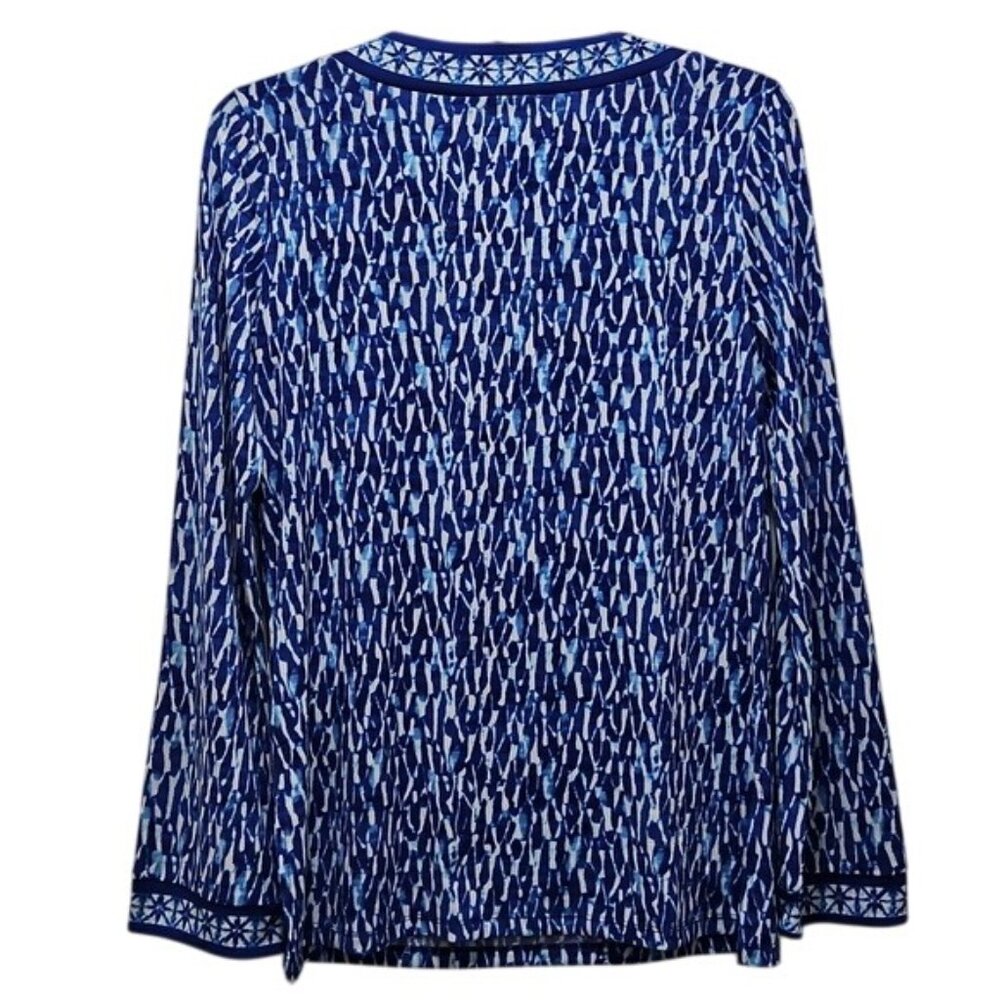 Michael Kors V-neck Long Sleeve Blouse Size Small Women's Blue Oversized Career - Picture 5 of 7